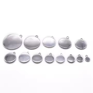 6-30mm couleur or en acier inoxydable Cabochon Base pendentif paramètres plateau vierge pour <span class=keywords><strong>camée</strong></span> fabrication de bijoux composants bricolage - Product Image 4