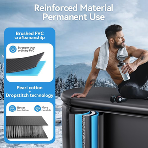 HAPPYGO Portable Gonflable Fitness Recovery <span class=keywords><strong>Spa</strong></span> Tub PVC Drop Stitch Material Logo Cold Plunge Pool for Ice Bath Therapy - Product Image 5