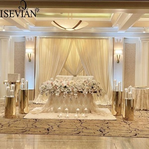 Decorazione di centrotavola per matrimoni runner da tavola con fiori di rosa e orchidea artificiali bianchi e <span class=keywords><strong>crema</strong></span> - Product Image 2