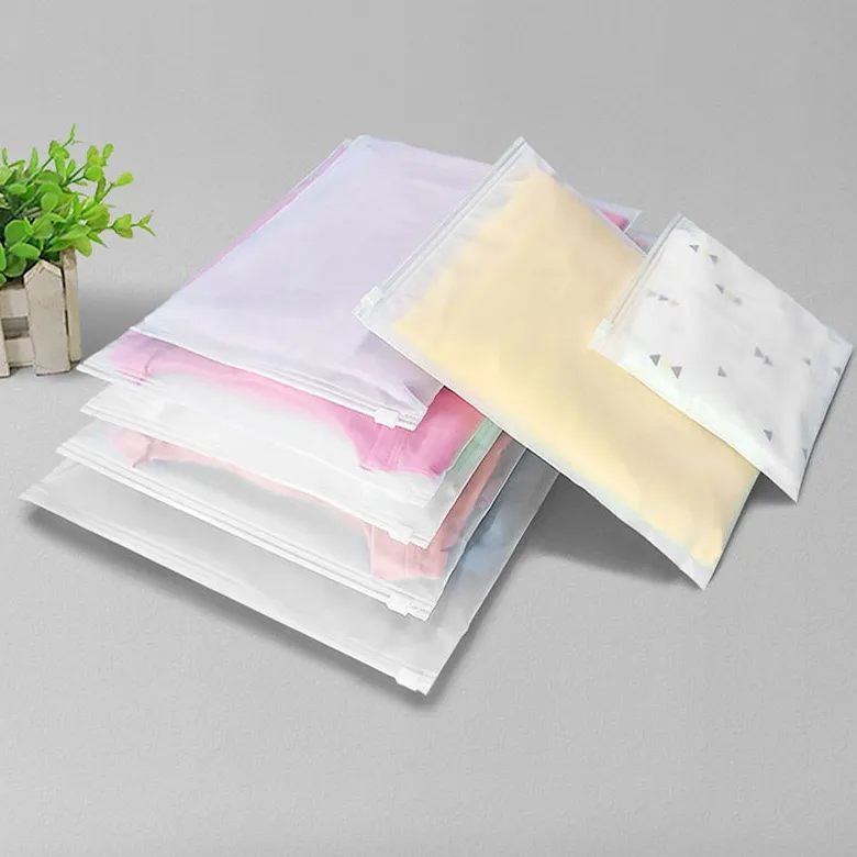 Plastic ziplock bags zipper packaging self seal plastic pack frosted zipper bags for clothing and socks