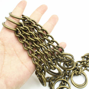 Venta al por mayor de metal hierro negro/latón antiguo martingala media cadena collar gargantilla perro Collar con <span class=keywords><strong>1</strong></span> pulgada 25MM O anillo cadena martingala - Product Image 4