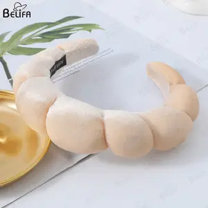 Yeni özel büküm sünger saç bantlar Spa Hairbands kadınlar için kumaş kafa bandı cilt bakımı için yüz makyaj saç çember