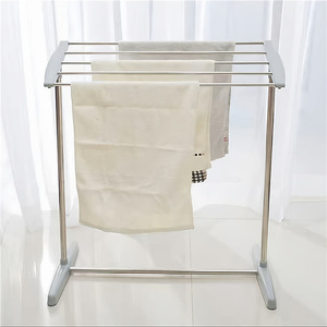 Perchero de acero inoxidable de una sola capa para colgar ropa en el balcón, tendedero portátil para toallas de interior. - Product Image 4