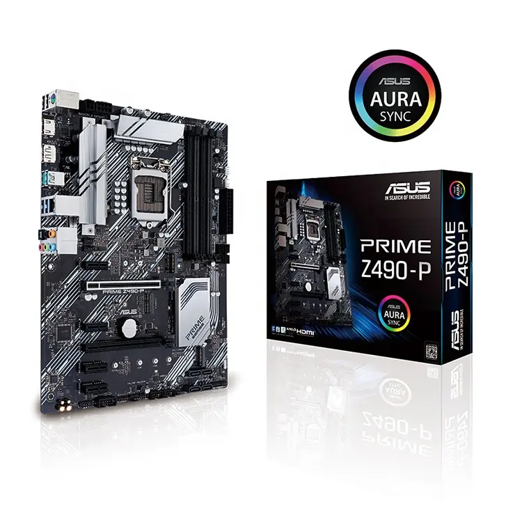 เมนบอร์ด ASUS PRIME Z490-P ATX สำหรับเล่นเกม,เมนบอร์ดเล่นเกมรองรับ10900K 10700K พร้อม Intel Z490 LGA 1200