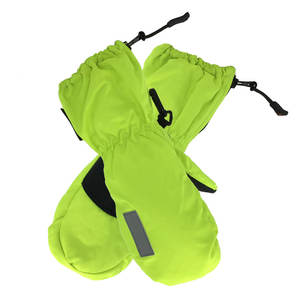 Mitaines de ski d'hiver imperméables de style classique de conception OEM, jaune néon - Product Image 2