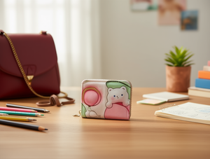 Portamonete Cartoon a scomparsa singola 3 in 1 in microfibra e pelle sintetica, mini portafoglio da donna - Product Image 2