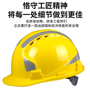 Casco de Seguridad Noan, Estilo de Tres Nervaduras con Tiras Reflectantes para Protección de la Cabeza en Obras de Construcción - Product Image 4