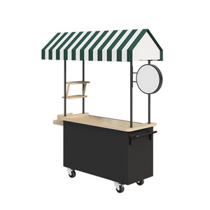 Lu Man Coffee <b>Mobile</b> Food Cart 4 Wheel Stainless Steel Commercial Outdoor Street Vendor Cart - Product Image 5