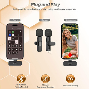 Wireless Lapel <b>Microphone</b> 2 in 1 Mini Mic Lavalier Micro with Type C IOS Receiver <b>for</b> Android Iphone Smart Phone - Product Image 3