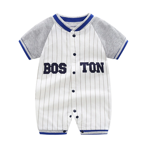 Pyjamas en coton à manches courtes personnalisés BOTTCOOLA avec vêtements boutonnés, vêtements de sport pour garçons, vêtements pour nouveau-nés, barboteuses pour bébés, vente en gros - Product Image 4