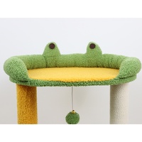 Arbre à chat de grande taille, style combiné triangulaire, design multi-niveaux surélevé, structure d'escalade intégrée, maison pour chat en polaire Teddy