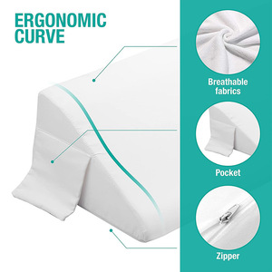 Coussin ergonomique Du Babo Wedge Pillow pour le soutien lombaire, pour lit, canapé, lecture, couleur unie, lavable en machine - Product Image 1