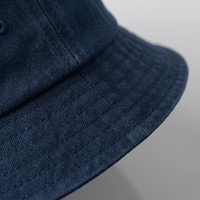 Chapeau Bob Bleu Marine Lavé 100% Coton de Haute Qualité, Vierge, pour Promotion et Vente en Gros/Détail, Protection Solaire Extérieure, Style Pêcheur