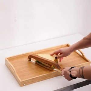 Acacia Wood Bread <b>Cutter</b> With Saw Teeth 8-9.9 In Stainless Steel Blade For Kitchen Use - Product Image 2