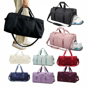 Unisex Polyester <b>Gym</b> Duffel <b>Bag</b> Large Capacity Zipper Closure Adjustable Strap Solid Color Casual Travel Sports <b>Bag</b> - Product Image 1