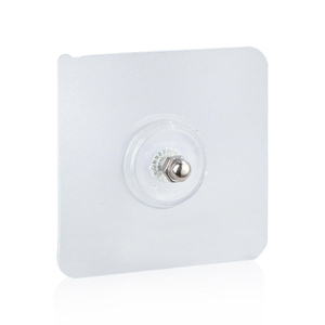 Wall Screw-free Sticker <b>Hook</b> No Trace Screw Long Buckle <b>Hook</b> Transparent Ready to Ship New 6*6cm Carton Injection <b>Plastic</b> Single - Product Image 4