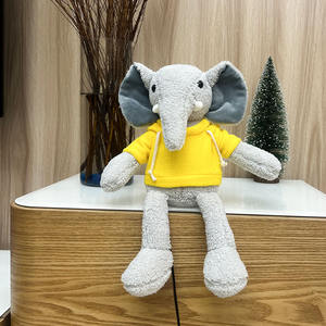 Peluche Elefante a Gambe Lunghe, Coperta per Neonati, Bambola Imbottita, Regalo Personalizzabile con Logo - Product Image 3