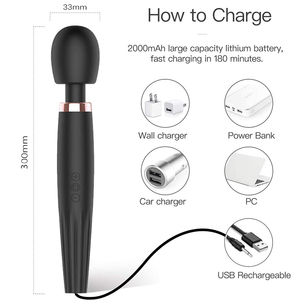 Leistungs starkes elektrisches Hand <span class=keywords><strong>massage</strong></span> gerät Leise vibrierende Vibratoren Person Zauberstab <span class=keywords><strong>Massage</strong></span> gerät Spielzeug für Erwachsene Geschenk für Frauen Paar - Product Image 6