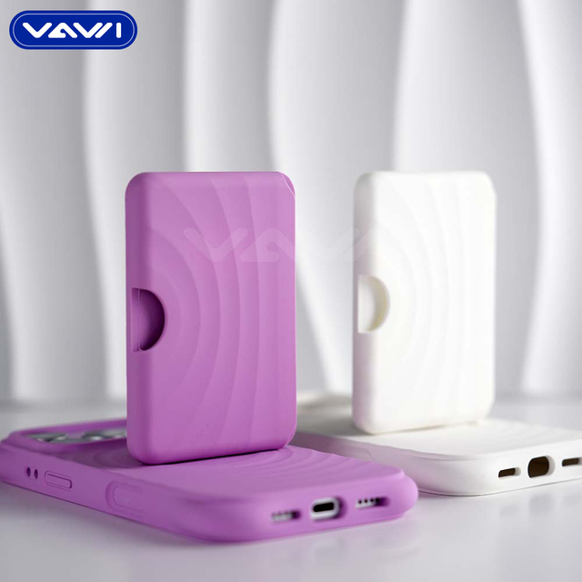 VAWI W023 High Quality Ripple Silicone Wallet Wholesale with Magnetic Silicone Phone Wallet for iPhone Phone case Wallet