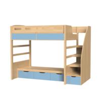 Cama Alta de Madera Maciza Personalizable con Escalera y Cajones de Almacenamiento, Cama Resistente para Niños con Área de Juego para Dormitorio o Apartamento Pequeño