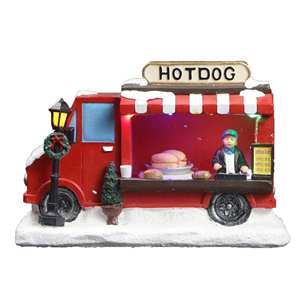 Maison verte d'arbre de Noël de LED de résine faite à la main avec le train de père Noël mouvement de scène de X'mas transparent-fonction rotative - Product Image 4