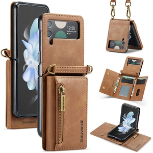 Bandoulière lanière fermeture éclair cartes fente portefeuille étui de téléphone en cuir pour <span class=keywords><strong>Samsung</strong></span> Galaxy Z <span class=keywords><strong>Flip</strong></span> 5 4 <span class=keywords><strong>3</strong></span> Flip3 bandoulière <span class=keywords><strong>pochette</strong></span> de couverture - Product Image 5