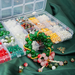 Bulk DIY Bead Kits para Fazer Jóias 500 + Pcs Mixed Acrylic & Glass Beads com Encantos para Pulseira Craft & Presentes de Natal - Product Image 4