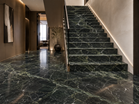 Dalles de marbre Verde Antico pour îlots de cuisine, murs de douche, tables à manger, escaliers, sols de hall d'hôtel et buffets en pierre