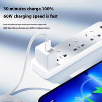 Câble de charge rapide CE Factory Pure Copper PD 60W, câble de données Type-C vers Type-C, câble de charge USB-C pour iPhone 15 16 iPad Macbook