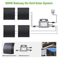 Système solaire photovoltaïque pour balcon, prêt à l'emploi, 800W, panneau solaire flexible pour bâtiments/fenêtres, modules flexibles