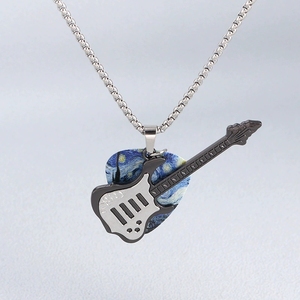 Collier Guitare Punk Rock pour Homme, Design Tendance et Original, Style Hip Hop Dynamique - Product Image 4
