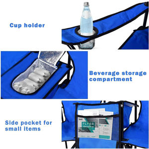 Chaise de plage portable avec pare-soleil, double glacière et parasol intégré pour le camping - Product Image 3