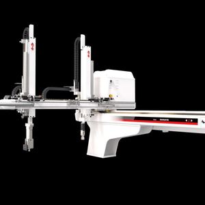 Robot servo mono-axe pour le dépose et l'empilage transversal de pièces en plastique pour machine de moulage par injection industrielle - Product Image 1