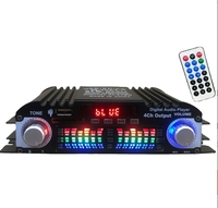 Amplificateur audio numérique HiFi 4 canaux, amplificateur BT, puissance de crête 1600W, lecteur karaoké, radio FM, prise en charge de la télécommande