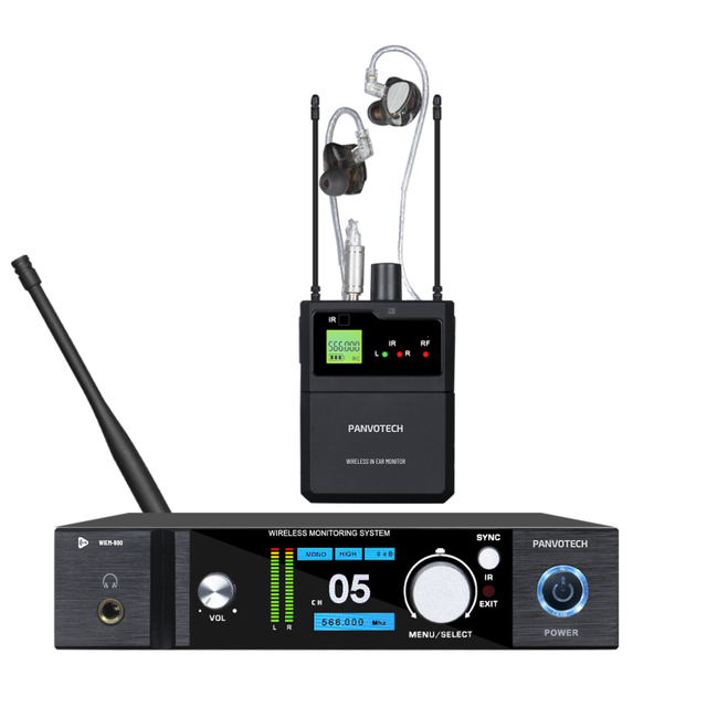 For Panvotech WIEM-800 UHF Wireless In-Ear Monitor System Stereo IEM for Stage Performance Personal Professional Monitoring