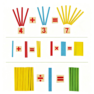 Juegos <span class=keywords><strong>de</strong></span> Rompecabezas Educativos <span class=keywords><strong>de</strong></span> <span class=keywords><strong>Madera</strong></span> <span class=keywords><strong>de</strong></span> Matemáticas Montessori para Bebés con <span class=keywords><strong>Palitos</strong></span> para Contar Números y Material Didáctico para Niños y Niñas - Product Image 5