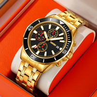 Reloj Deportivo Cronógrafo para Hombre, de Lujo, Resistente al Agua, con Cristal, Esfera con Agujas, Multifunción, Luminoso, con Tres Esferas, de Cuarzo y Acero Inoxidable