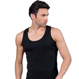 Maillot de corps noir côtelé Passion pour homme Taille L-Lot de 4 - Product Image 1