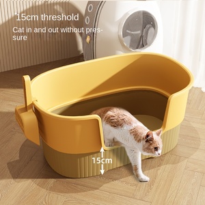 Super grande toilette semi-fermée en plastique durable <span class=keywords><strong>pour</strong></span> <span class=keywords><strong>chat</strong></span> belle litière anti-sable <span class=keywords><strong>pour</strong></span> <span class=keywords><strong>chat</strong></span> fournitures <span class=keywords><strong>de</strong></span> nettoyage multi-<span class=keywords><strong>chat</strong></span> - Product Image 4