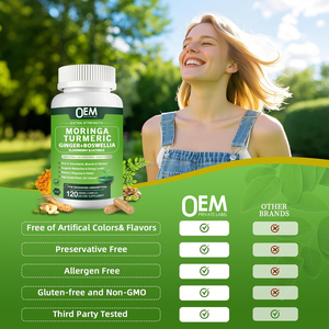 Capsules de Moringa Biologique OEM 1000mg avec Curcuma, Gingembre, Sureau, Réglisse et <span class=keywords><strong>Boswellia</strong></span> pour le Soutien Immunitaire - Product Image 4