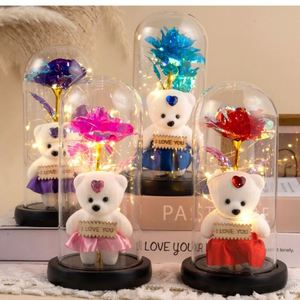 Cadeau de luxe pour la Saint-Valentin 2025, ours en peluche, rose éternelle, décoration, ensemble cadeau pour la Saint-Valentin - Product Image 4
