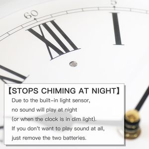 Pendulum Wall <strong>Clock</strong> with <strong>Westminster</strong> <strong>Chime</strong>, Quartz Battery Operated <strong>Clocks</strong> with Auto Night Shut-Off for Home Decor - Product Image 5