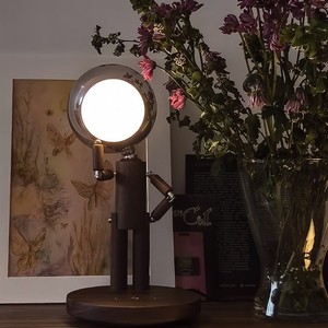 Creative Wooden Adjustable Joint <b>Table</b> <b>Lamp</b> Led Rechargeable Eye Protecting For Bedroom Living Room <b>Study</b> Decorative Style - Product Image 3