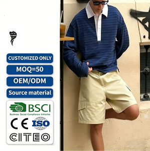 Fabricante de Ropa, Camiseta Polo Personalizada 100% Algodón, Manga Larga, Cuello con Bloques de Color, Estilo Urbano, Camiseta Polo a Cuadros para Hombre - Product Image 1