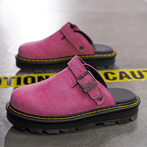 Mules mi-ouvertes en cuir véritable pour hommes et femmes, chaussures à semelle épaisse, sabots confortables pour enfants, sandales personnalisées - Product Image 3