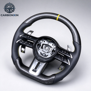 Volant sport de luxe classique Mercedes-Benz de qualité OEM avec LED, en fibre de carbone forgée et cuir, pour GLC/GLE/CLS/GT - Product Image 3