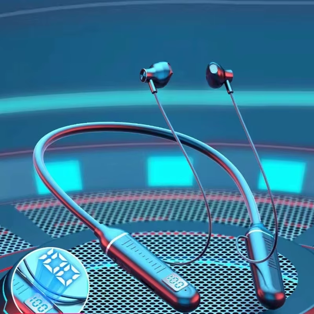 G09 BT5.2 Wireless Led Display Battery Show Neckband Headset Mp3 High Bass Stereo Back Neck Running Sport Headphone With TF Solt