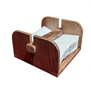 AZ ENTERPRISES Modern Wood <b>Tissue</b> Box & Napkin <b>Holder</b> Free Standing for Home <b>Kitchen</b> Restaurant Use - Product Image 3