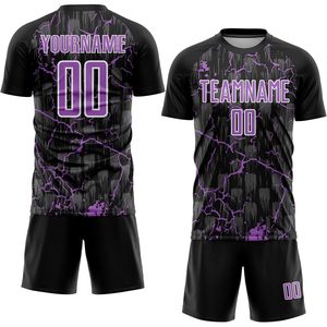 ชุดเสื้อฟุตบอลและกางเกงขาสั้นแบบกำหนดเอง ลายแตก ดีไซน์แบบซับลิเมชั่น ระบายเหงื่อได้ดี สำหรับผู้ชาย เด็กชาย ชุดทีมพร้อมชื่อและหมายเลข - Product Image 1