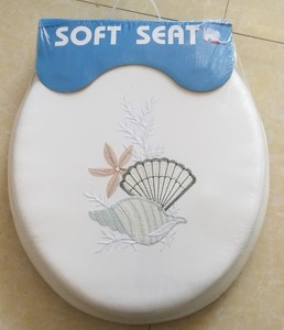 LPS-118 farklı renkler yuvarlak Pp + köpük plastik tuvalet oturağı yumuşak tuvalet klozet kapağı - Product Image 3